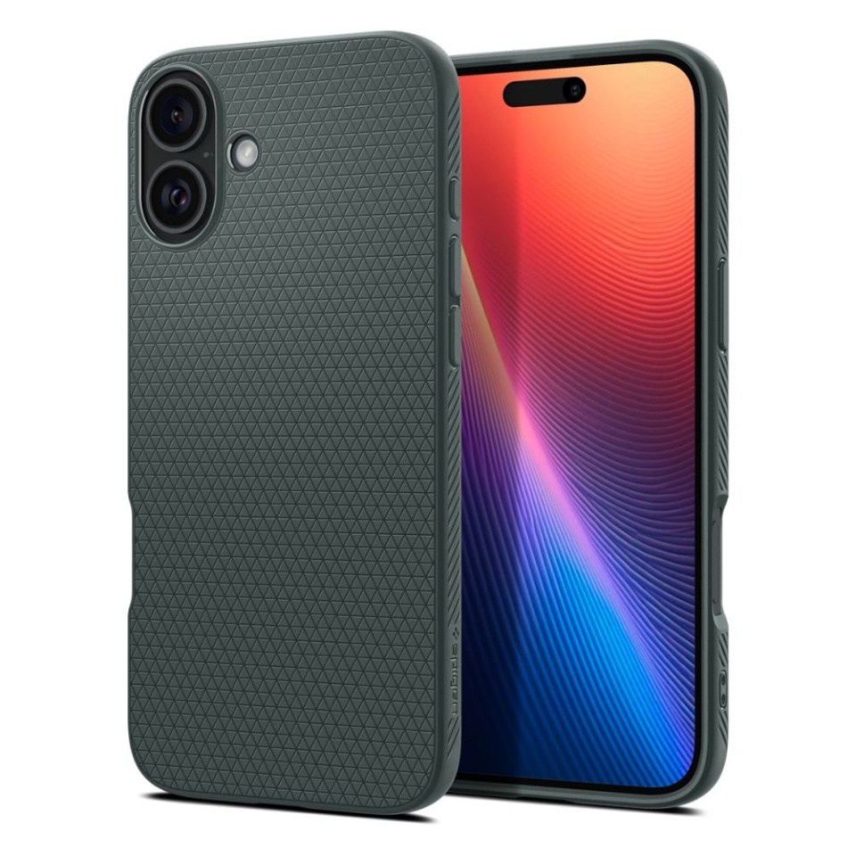 Husa iPhone 16 flexibila, Spigen Liquid Air - Verde