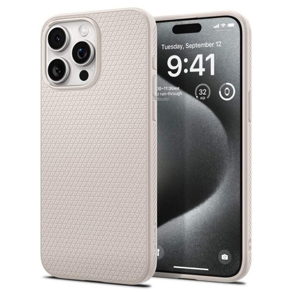 Husa iPhone 17 flexibila, Spigen Liquid Air, Natural