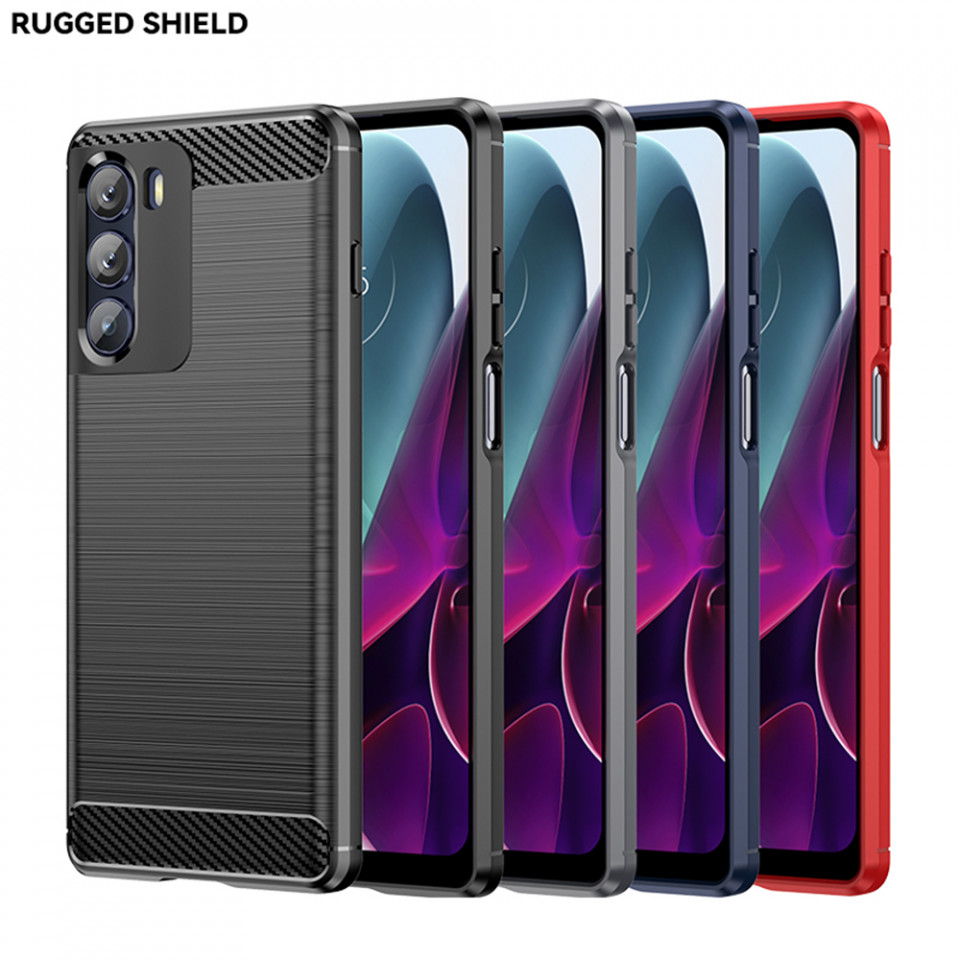 Husa Motorola Moto G200 5G din silicon, Slim, cu textura Fibra Carbon - Negru - 3 | YEO