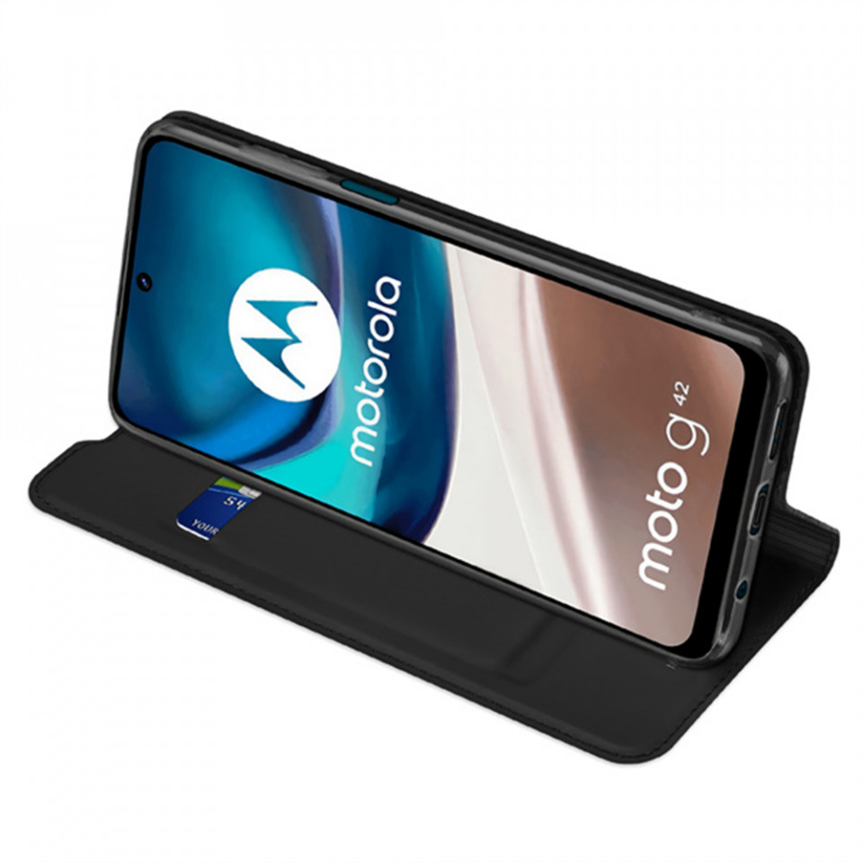 Husa Motorola Moto G42 tip carte magnetica, Skin Pro Dux Ducis - Negru - 2 | YEO