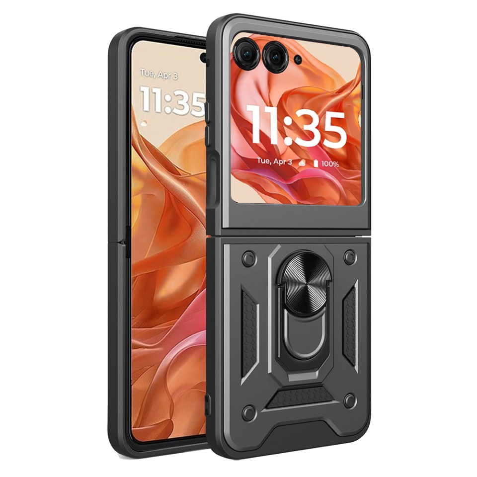 Husa Motorola Razr 50 cu inel magnetic si protectie camera Skyddar CamShield - Negru