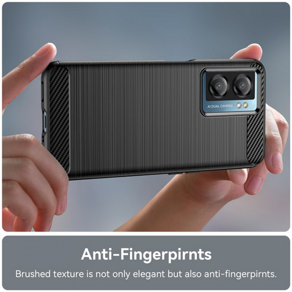 Husa OPPO A77 5G, Techsuit Carbon Silicon - Negru - 2 | YEO
