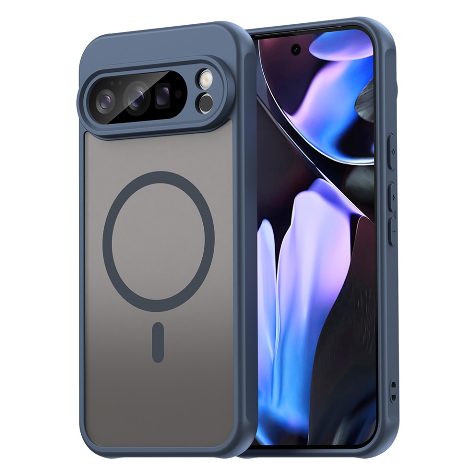 Husa pentru Google Pixel 10 Pro XL, SKYDDAR INNOVATION, HaloFrost MagSafe II, Antisoc, set cu sticker, Bleumarin