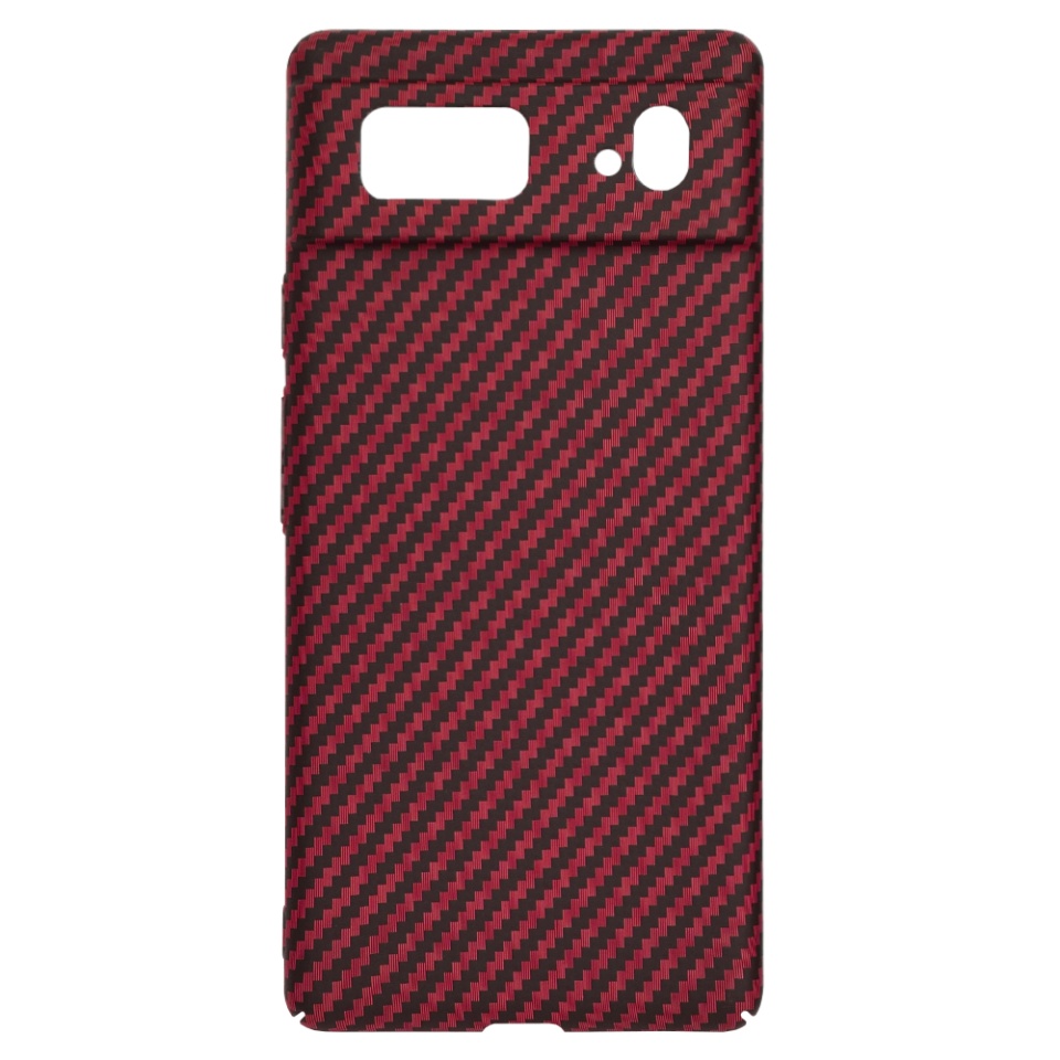 Husa pentru Google Pixel 6, Finisaj Premium cu Textura de Carbon, Design Elegant, SKDR CarbonFlex - Rosu - 3 | YEO