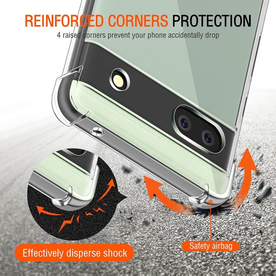 Husa pentru Google Pixel 6a , SKYDDAR INNOVATION, Shockproof Clear din Silicon Slim, Transparenta, set cu sticker - 2 | YEO