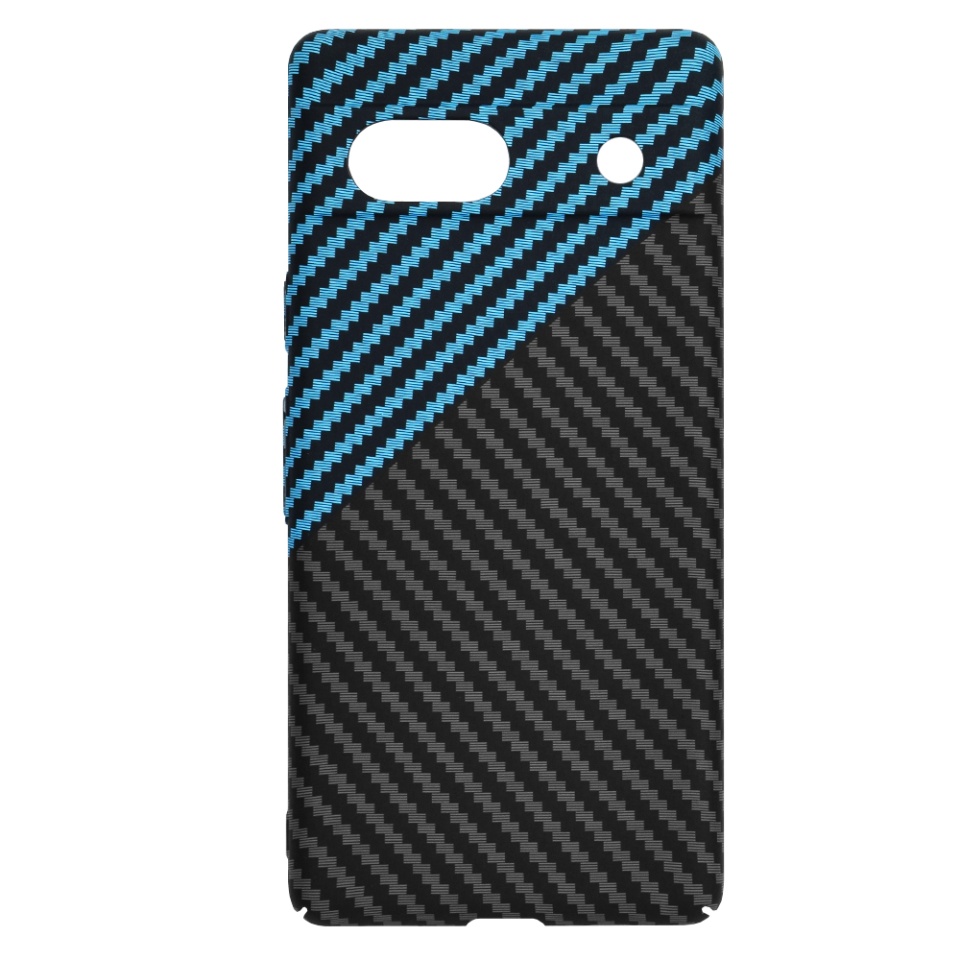 Husa pentru Google Pixel 7a, Finisaj Premium cu Textura de Carbon, Design Elegant, SKDR CarbonFlex - Bleu - 3 | YEO