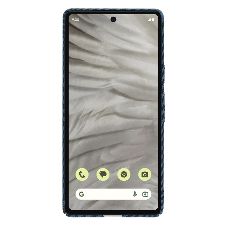 Husa pentru Google Pixel 7a, Finisaj Premium cu Textura de Carbon, Design Elegant, SKDR CarbonFlex - Cyan - 1 | YEO