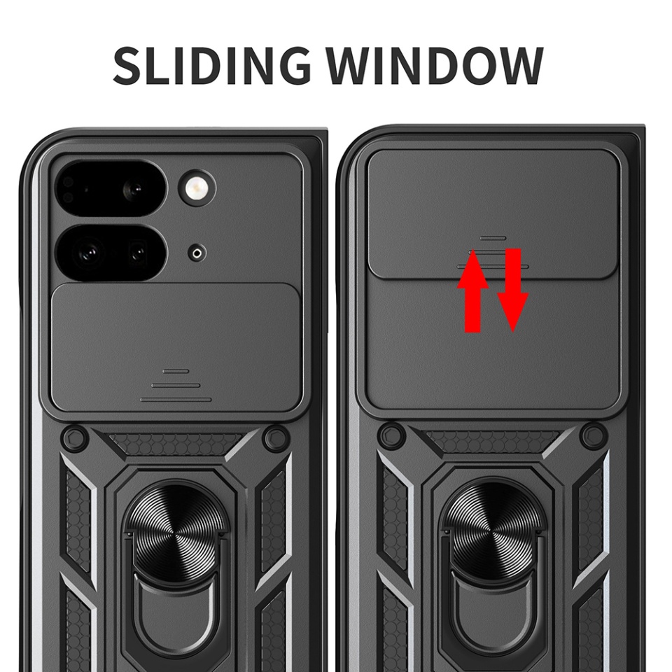 Husa pentru Google Pixel 9 Pro Fold cu inel magnetic si protectie camera Skyddar CamShield - Negru - 2 | YEO