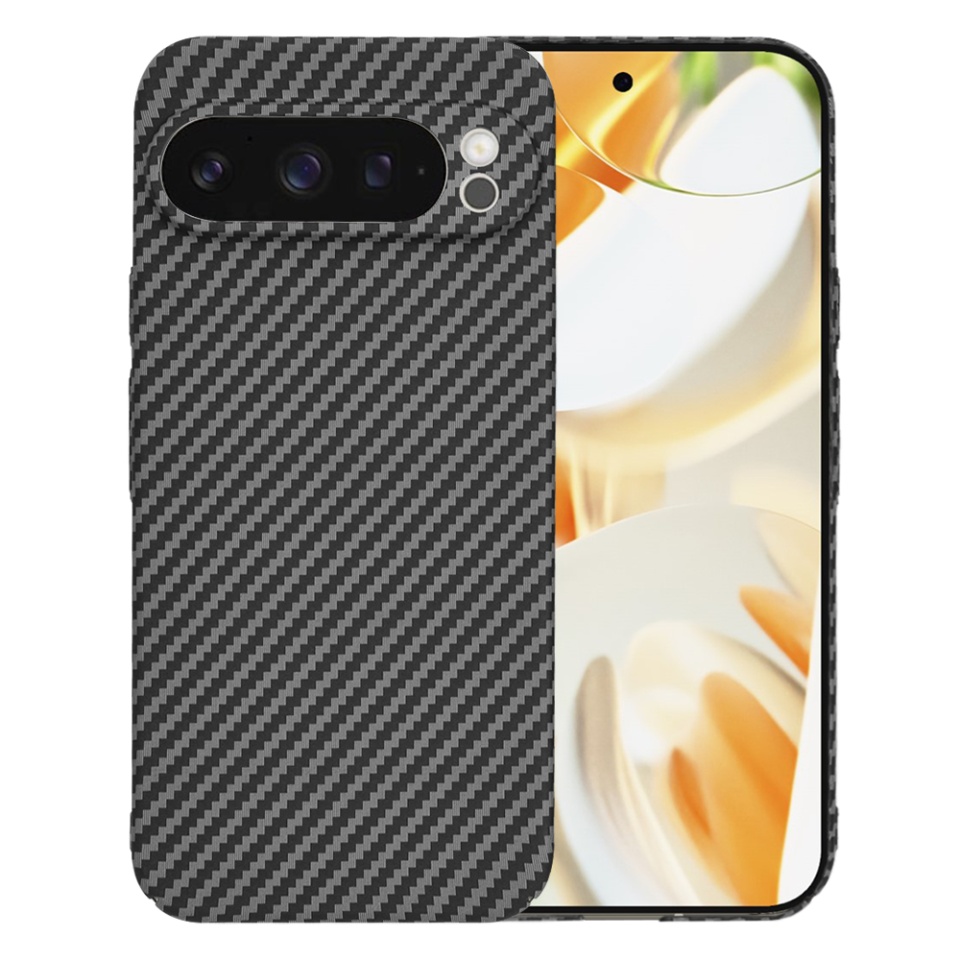 Husa pentru Google Pixel 9 Pro XL, Finisaj Premium cu Textura de Carbon, Design Elegant, SKDR CarbonFlex - Negru