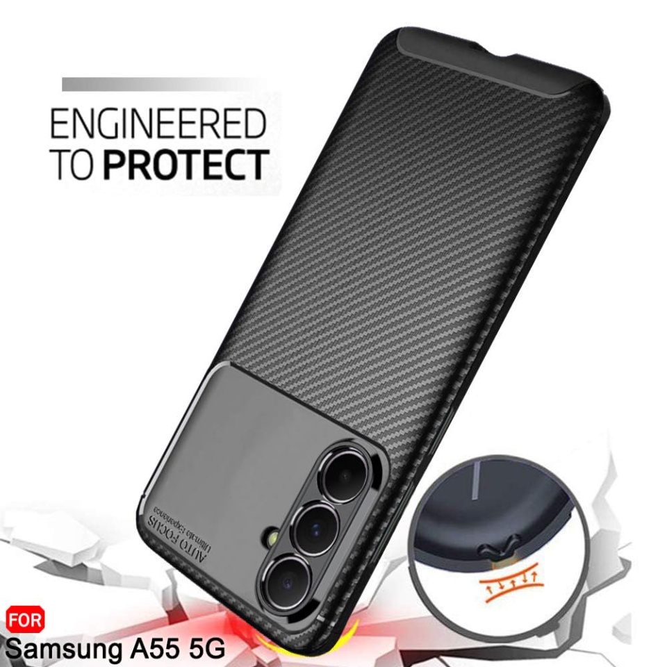 Husa pentru Google Pixel 9 Pro XL, SKYDDAR INNOVATION, CarbonFiber, Antisoc, Negru, set cu sticker - 1 | YEO