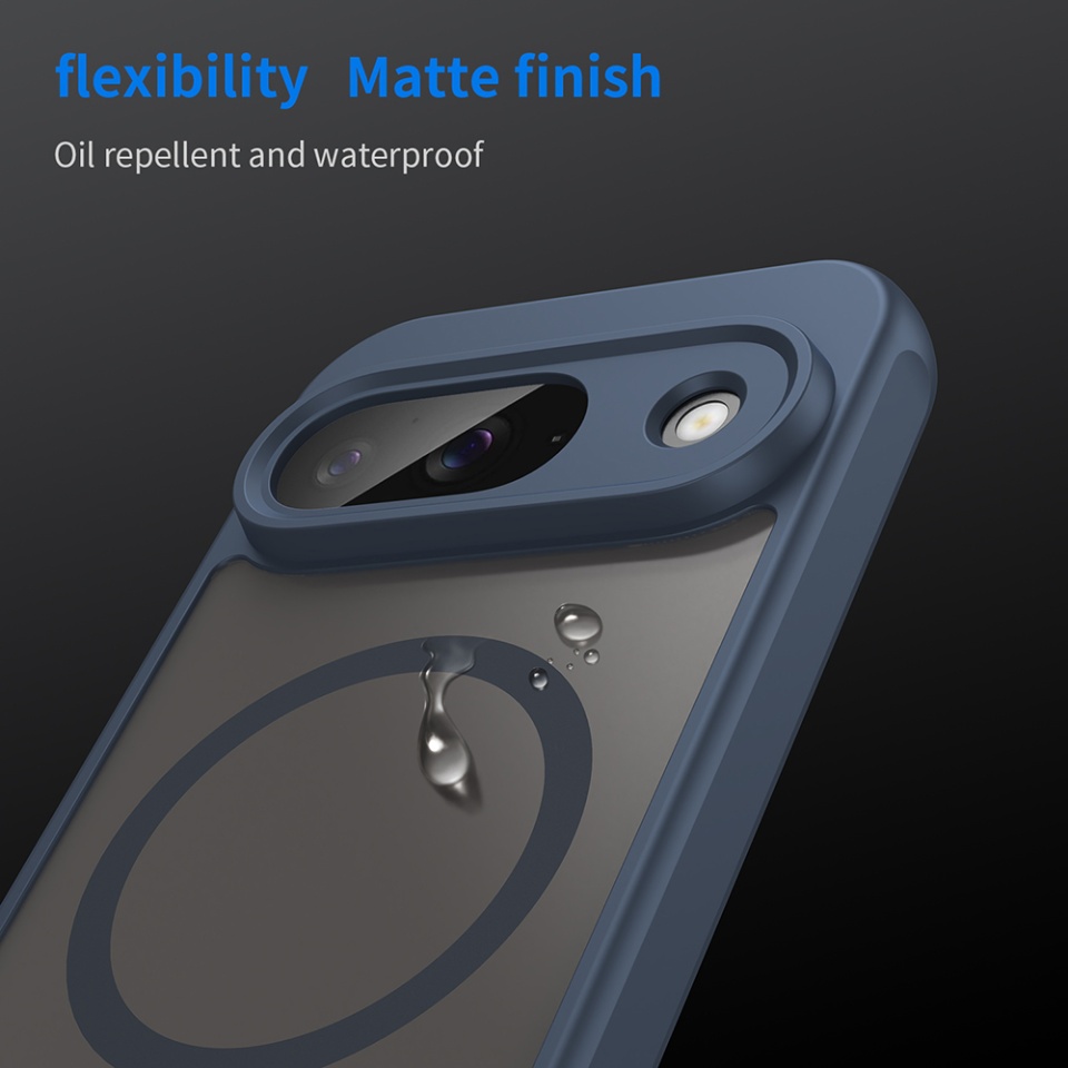 Husa pentru Google Pixel 9, SKYDDAR INNOVATION, HaloFrost MagSafe II, Antisoc, set cu sticker, Bleumarin - 8