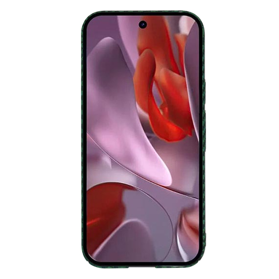 Husa pentru Google Pixel 9a, Finisaj Premium cu Textura de Carbon, Design Elegant, SKDR CarbonFlex - Verde - 1 | YEO
