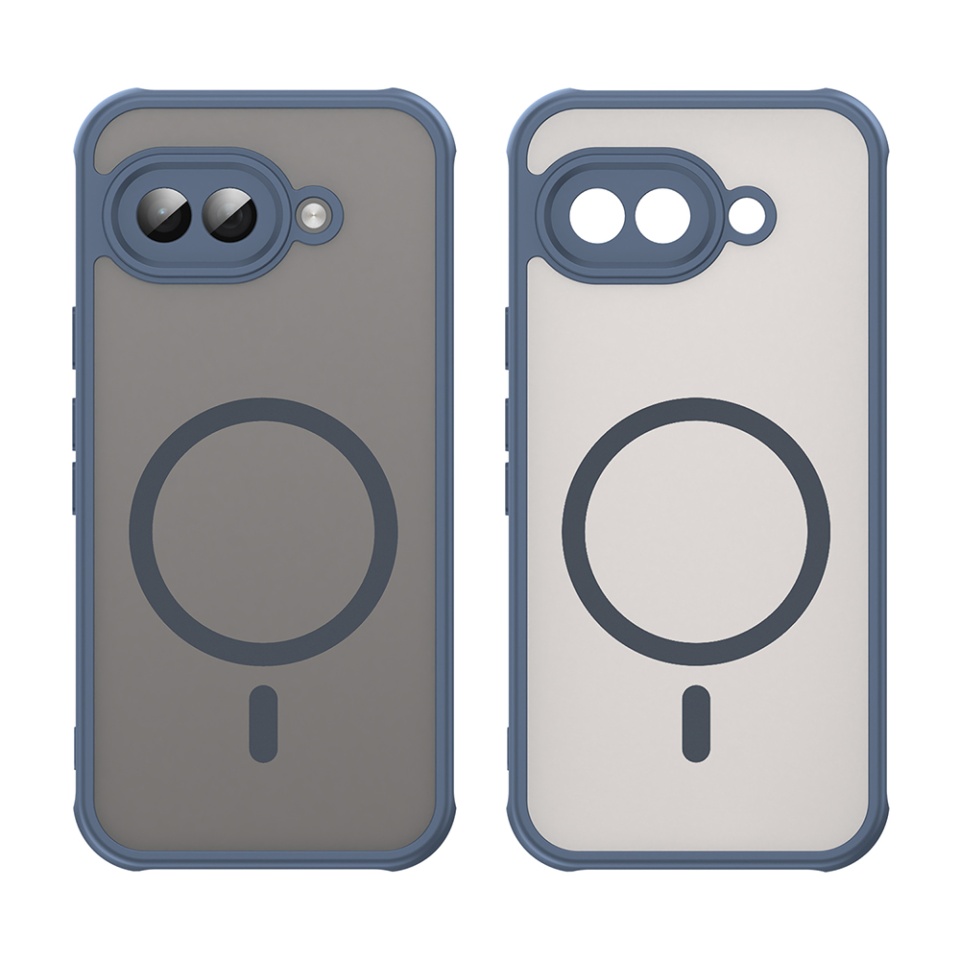 Husa pentru Google Pixel 9a, SKYDDAR INNOVATION, HaloFrost MagSafe II, Antisoc, set cu sticker, Bleumarin - 1 | YEO