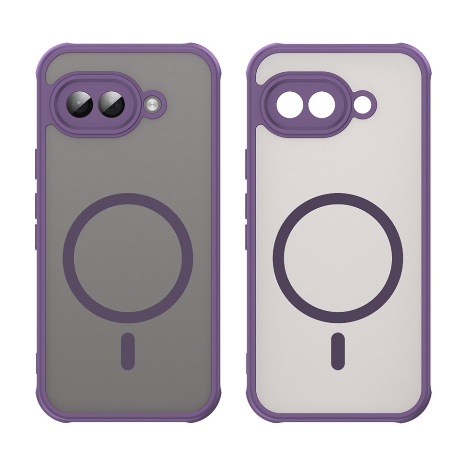 Husa pentru Google Pixel 9a, SKYDDAR INNOVATION, HaloFrost MagSafe II, Antisoc, set cu sticker, Mov - 1 | YEO