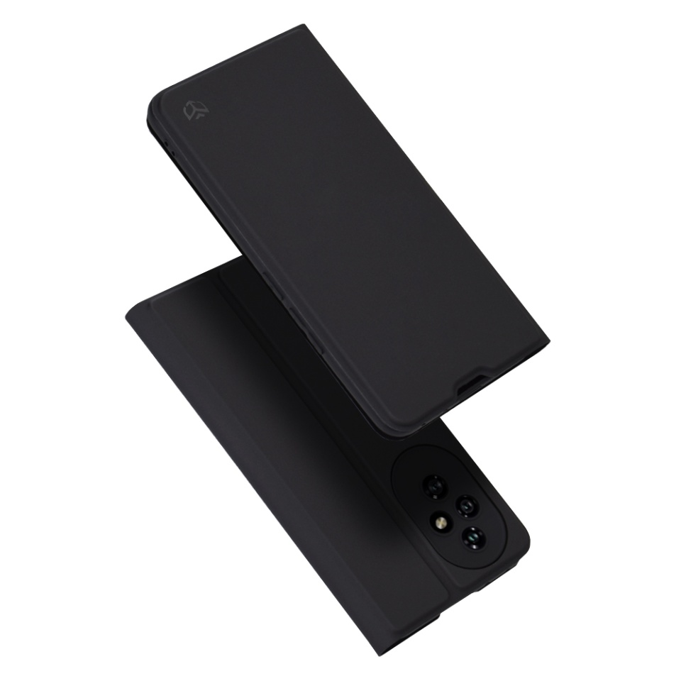 Husa pentru Honor 200, SKYDDAR INNOVATION, Magskin Book, tip Carte cu Portofel Interior, set cu sticker, Negru