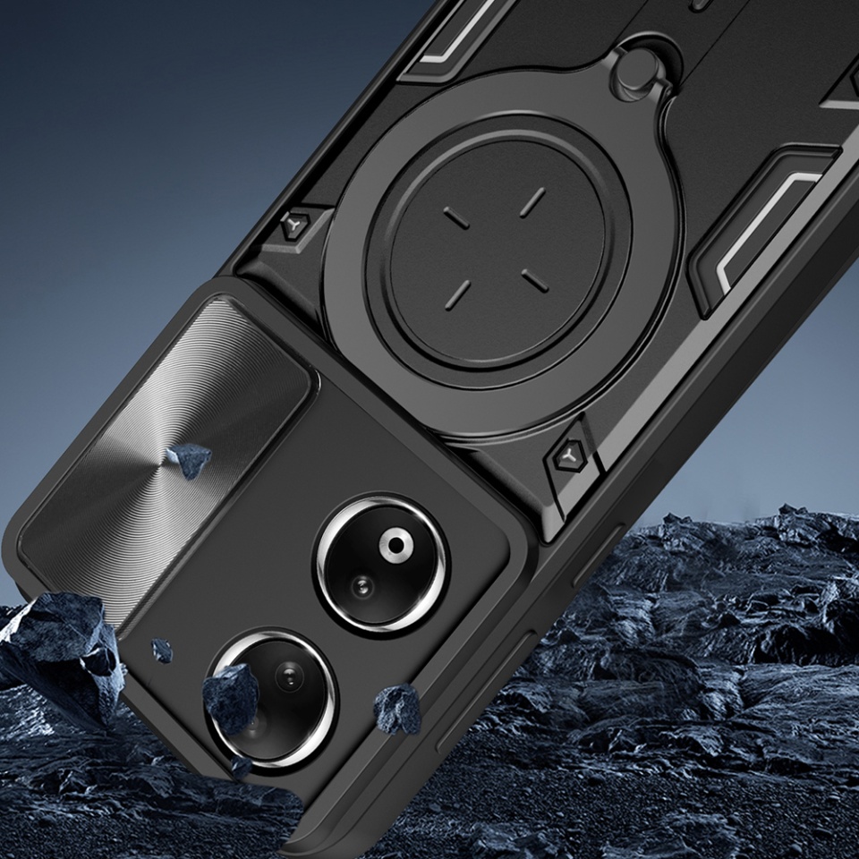 Husa pentru Honor 90, SKYDDAR INNOVATION, CamGuard Pro, Inel Magnetic, Protectie Camera, set cu sticker, Negru - 3 | YEO