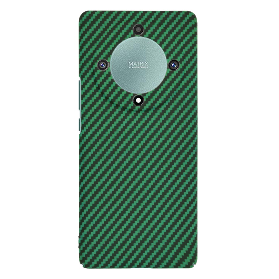 Husa pentru Honor Magic5 Lite, Finisaj Premium cu Textura de Carbon, Design Elegant, SKDR CarbonFlex - Verde - 1 | YEO
