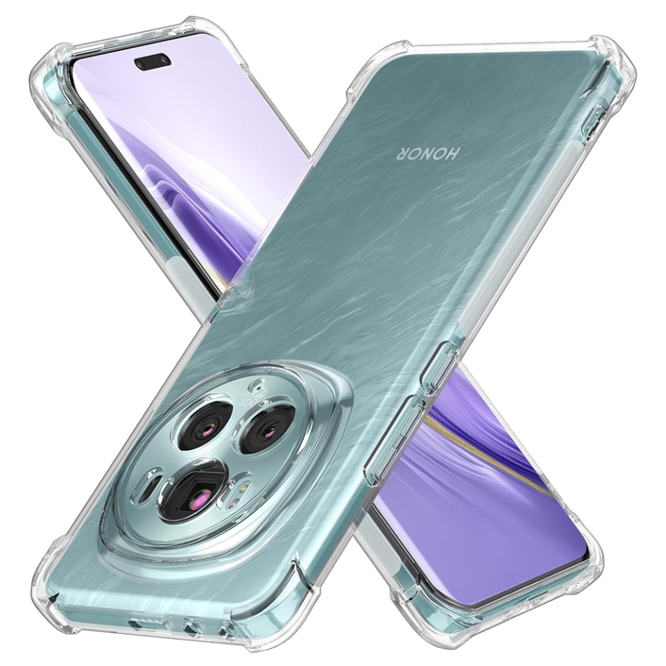 Husa pentru Honor Magic6 Pro , SKYDDAR INNOVATION, Shockproof Clear din Silicon Slim, Transparenta, set cu sticker