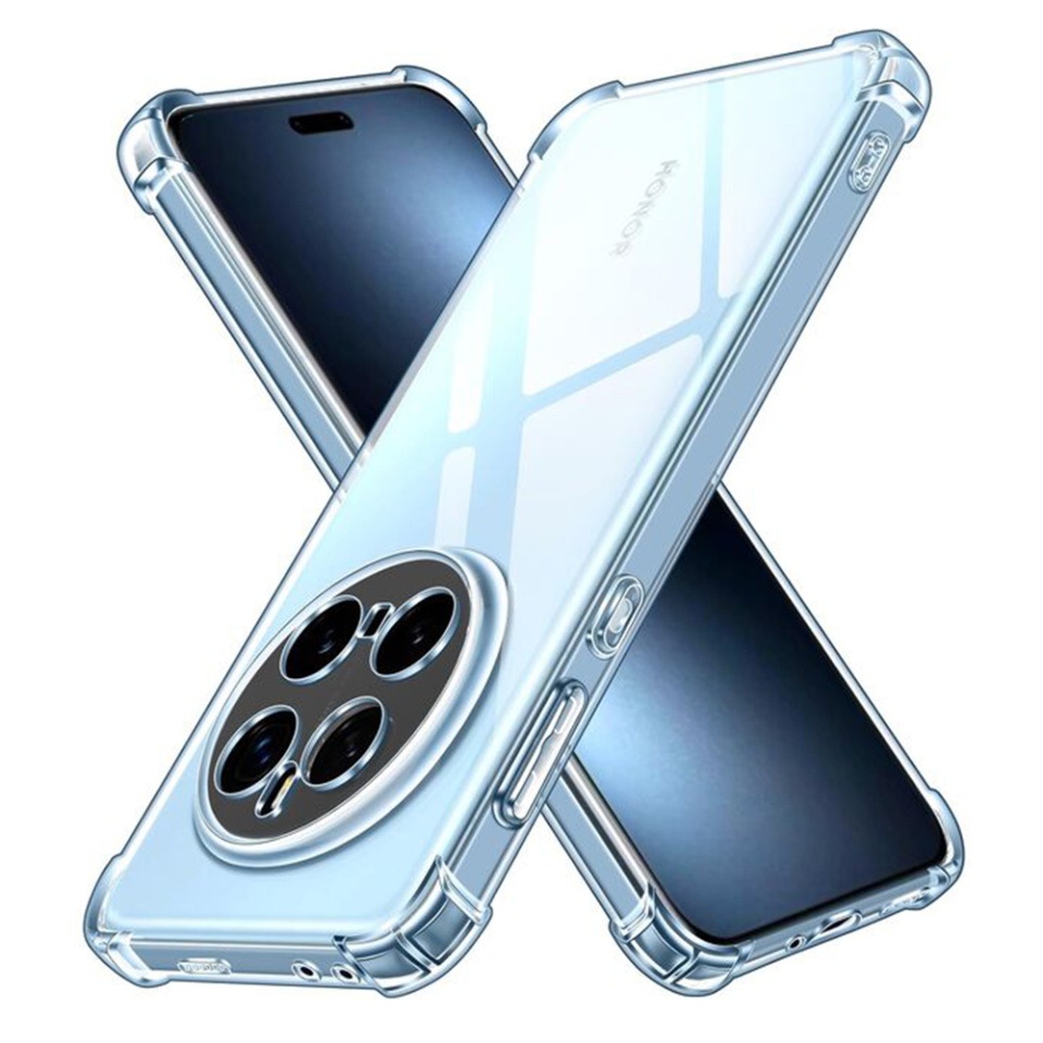 Husa pentru Honor Magic7 Pro , SKYDDAR INNOVATION, Shockproof Clear din Silicon Slim, Transparenta, set cu sticker