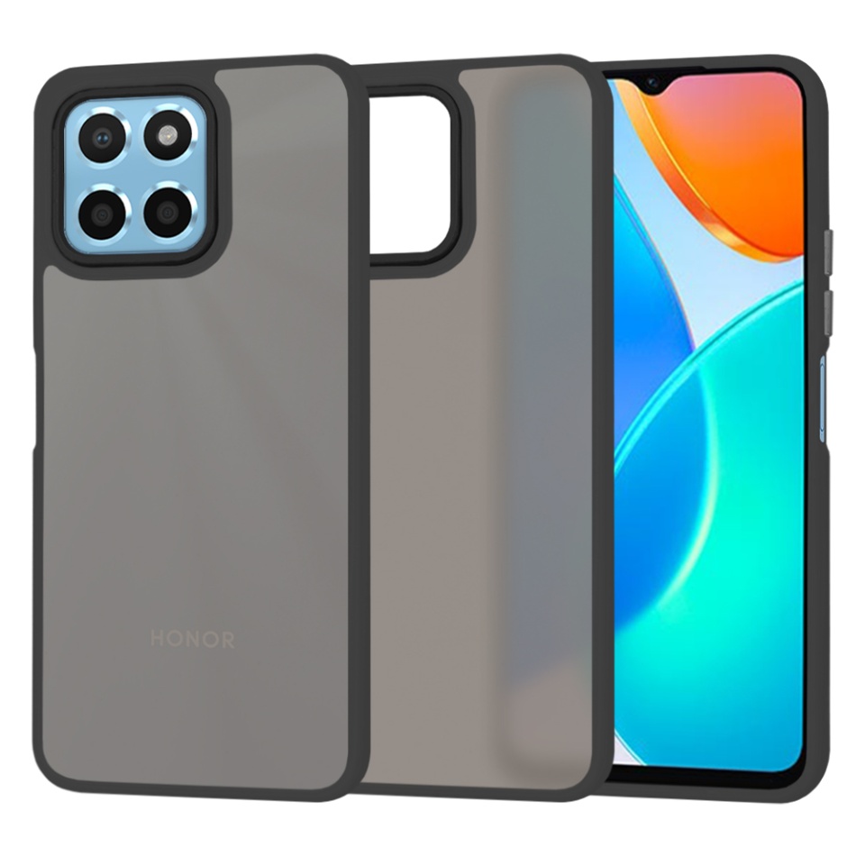 Husa pentru Honor X6 / X8 5G / 70 Lite, ce Absoarbe Cele mai Aspre Socuri, Skyddar Frosted - Negru