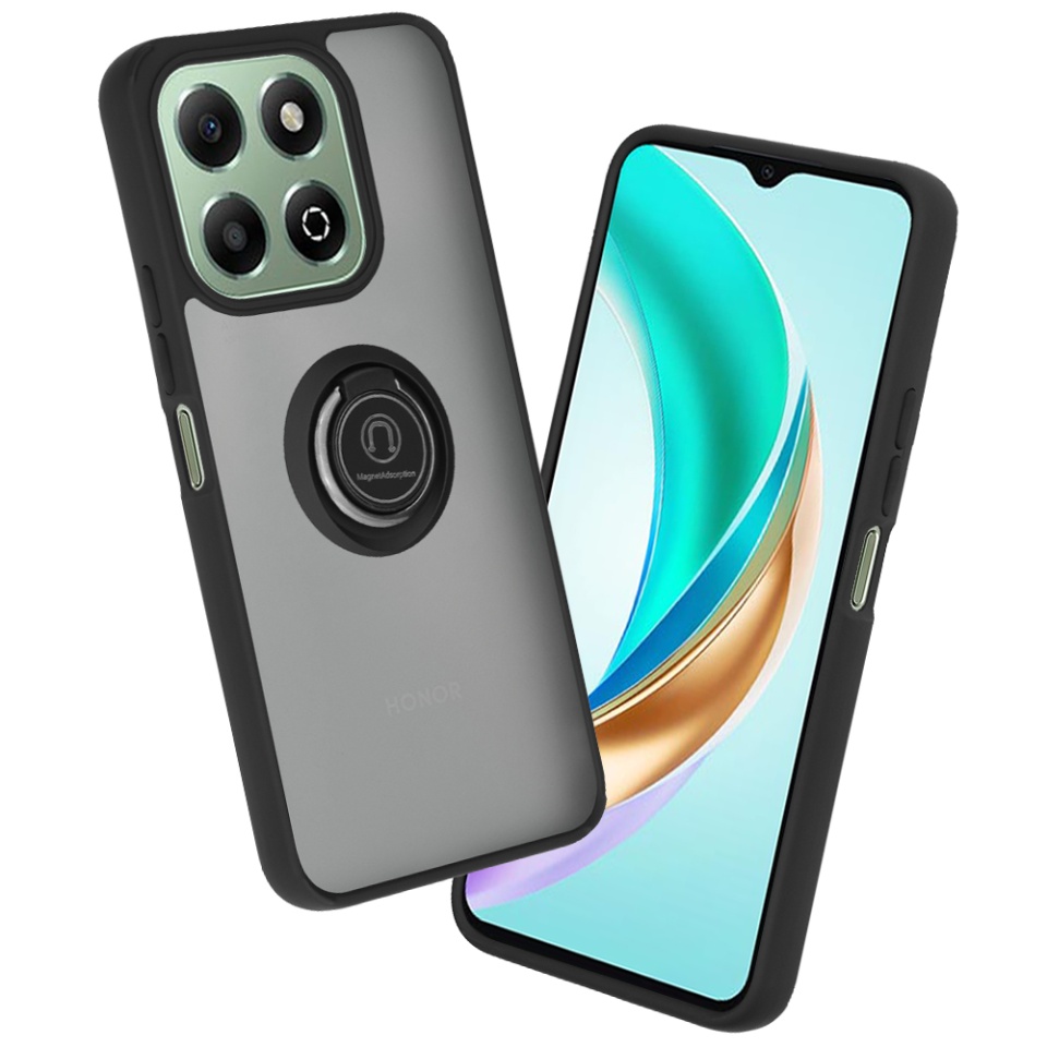 Husa pentru Honor X6b SKYDDAR Glinth+ cu Inel Rotativ 360°, Compatibilitate Magnetica, Absorbtie Socuri, Design Subtire si Elegant - Negru