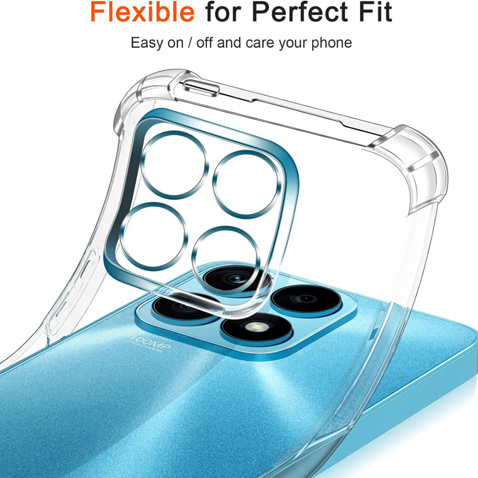 Husa pentru Honor X8a din silicon slim, anti soc, Skyddar Shock - Transparenta - 3 | YEO