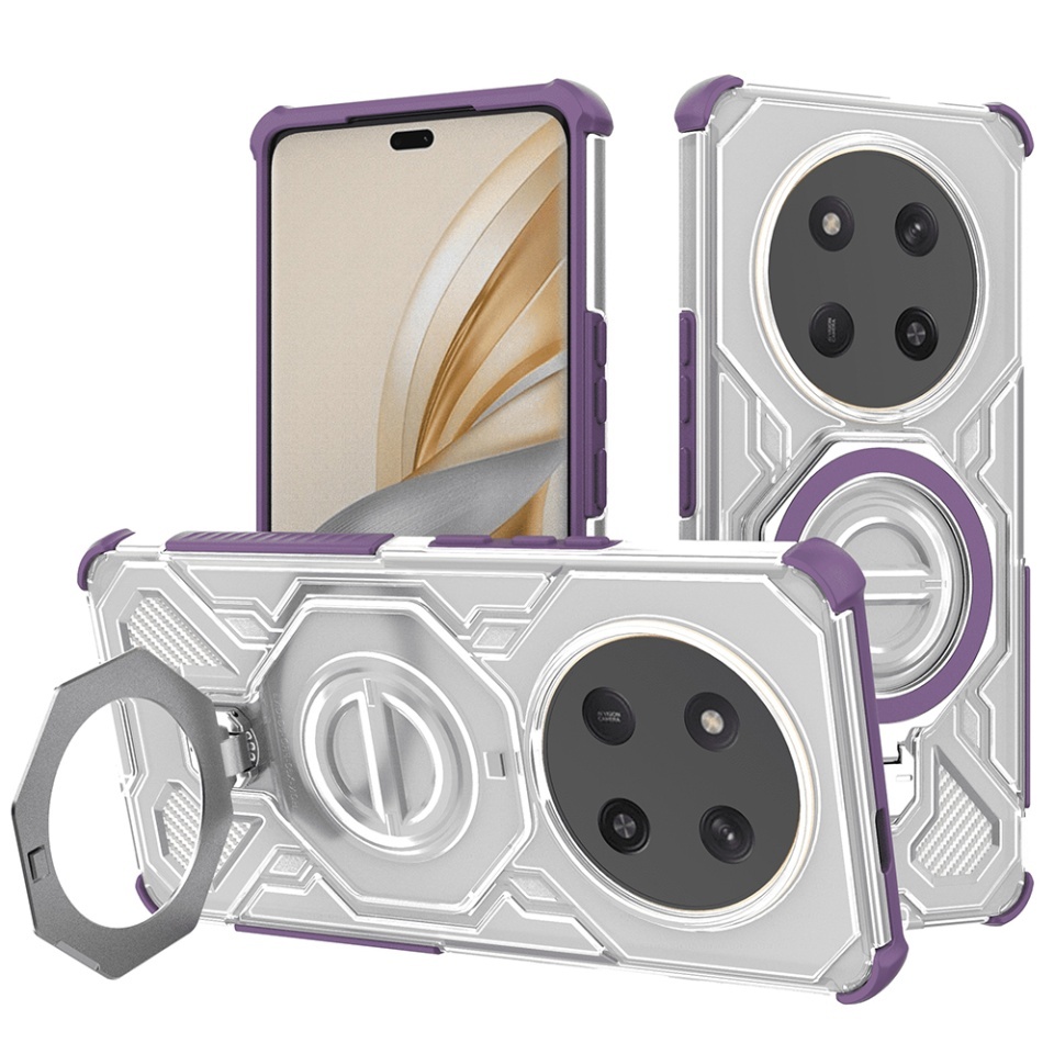 Husa pentru Honor X9c / Magic7 Lite, Antisoc, SKYDDAR INOVATION, Carbon Shield PRO, Magsafe, set cu sticker, Mov