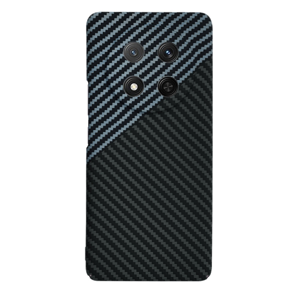 Husa pentru Honor X9c / Magic7 Lite, SKYDDAR INNOVATION, textura carbon, Carbonite FiberShell, Gri, set cu sticker - 2 | YEO