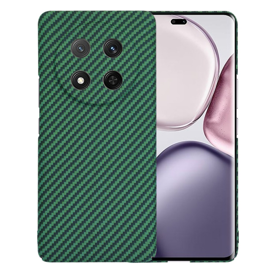 Husa pentru Honor X9c / Magic7 Lite, SKYDDAR INNOVATION, textura carbon, Carbonite FiberShell, Verde, set cu sticker