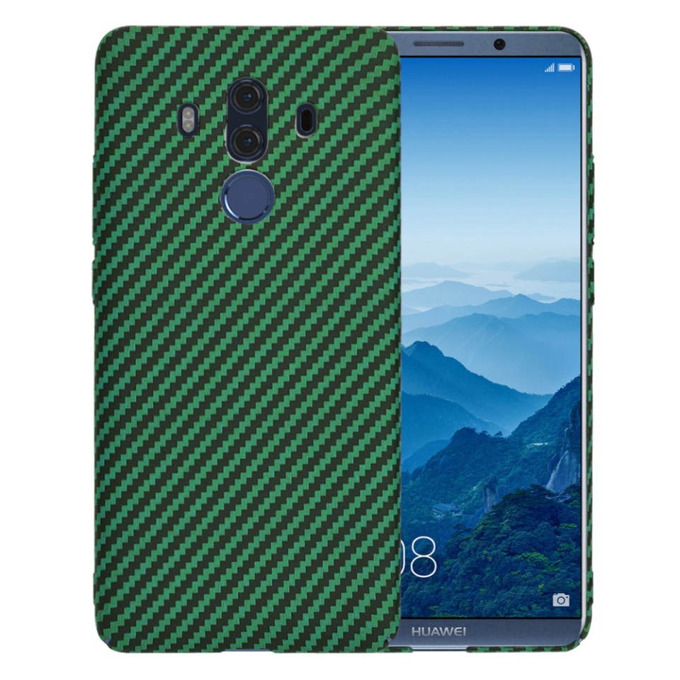 Husa pentru Huawei Mate 10 Pro, Finisaj Premium cu Textura de Carbon, Design Elegant, SKDR CarbonFlex - Verde