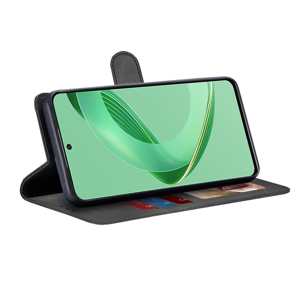 Husa pentru Huawei nova 11 SE / nova 12 SE, SKYDDAR INNOVATION, Diary Book, tip carte, cu Portofel Interior, Antisoc, Negru, set cu sticker - 1 | YEO