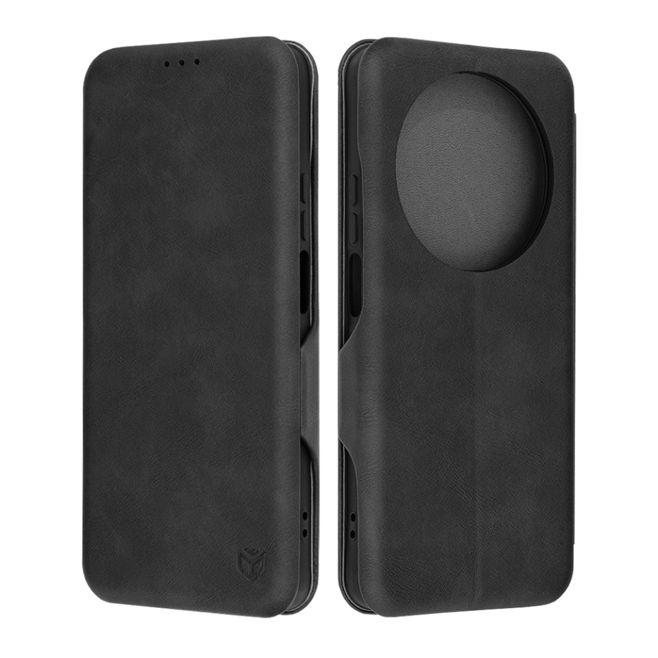 Husa pentru Huawei nova 12i / nova 13i, SKYDDAR INNOVATION, Safe Wallet tip carte din Piele Ecologica, Suport Carduri, Inchidere Magnetica, Negru, set cu sticker