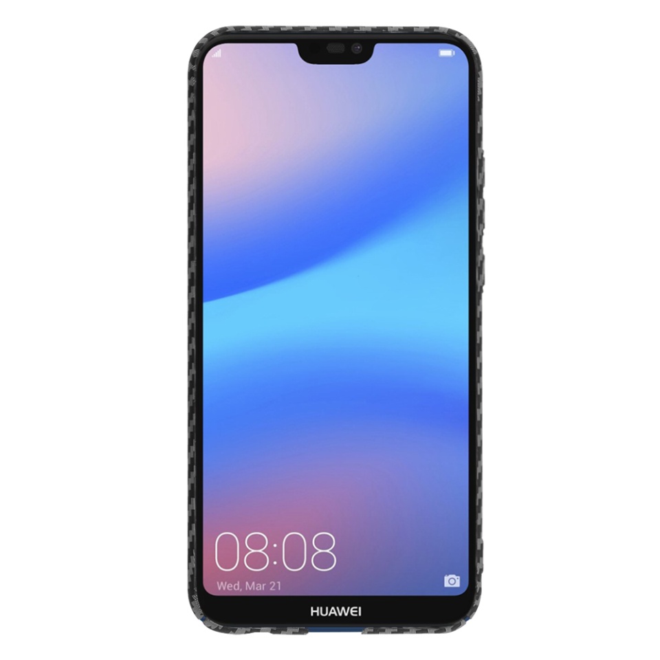 Husa pentru Huawei P20 Lite, Finisaj Premium cu Textura de Carbon, Design Elegant, SKDR CarbonFlex - Negru - 1 | YEO