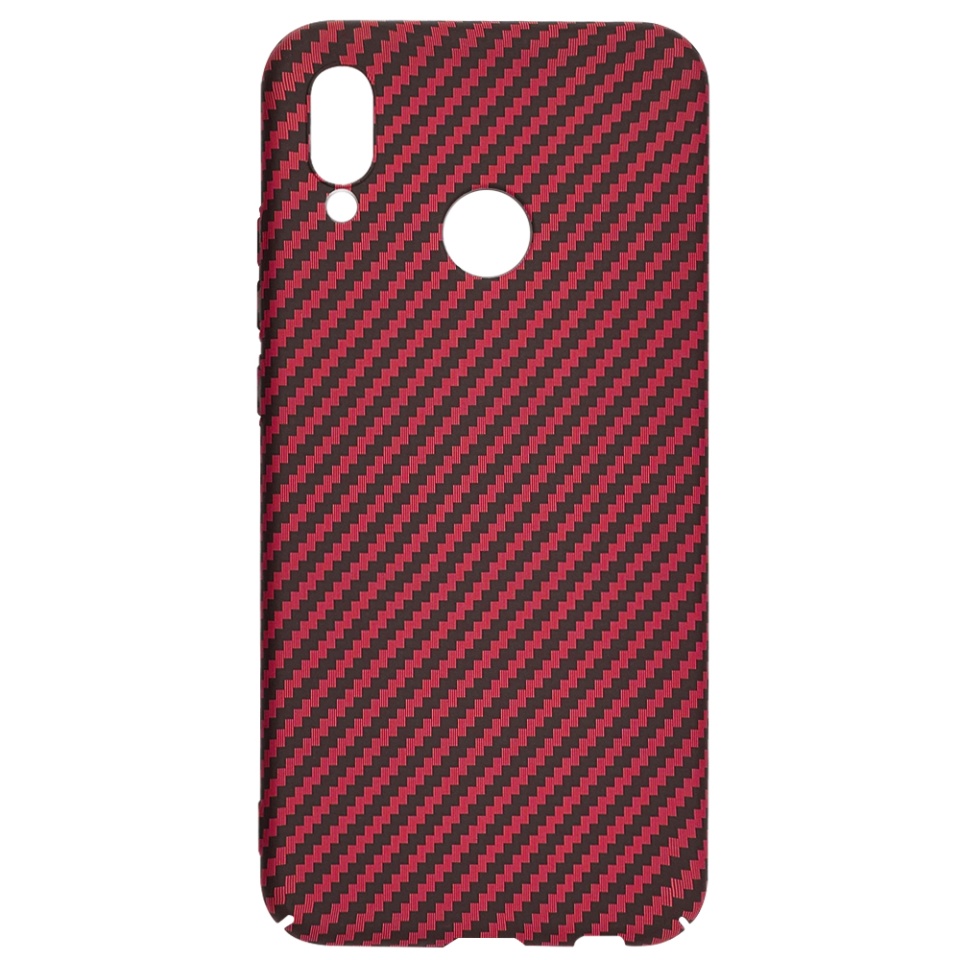 Husa pentru Huawei P20 Lite, Finisaj Premium cu Textura de Carbon, Design Elegant, SKDR CarbonFlex - Rosu - 3 | YEO