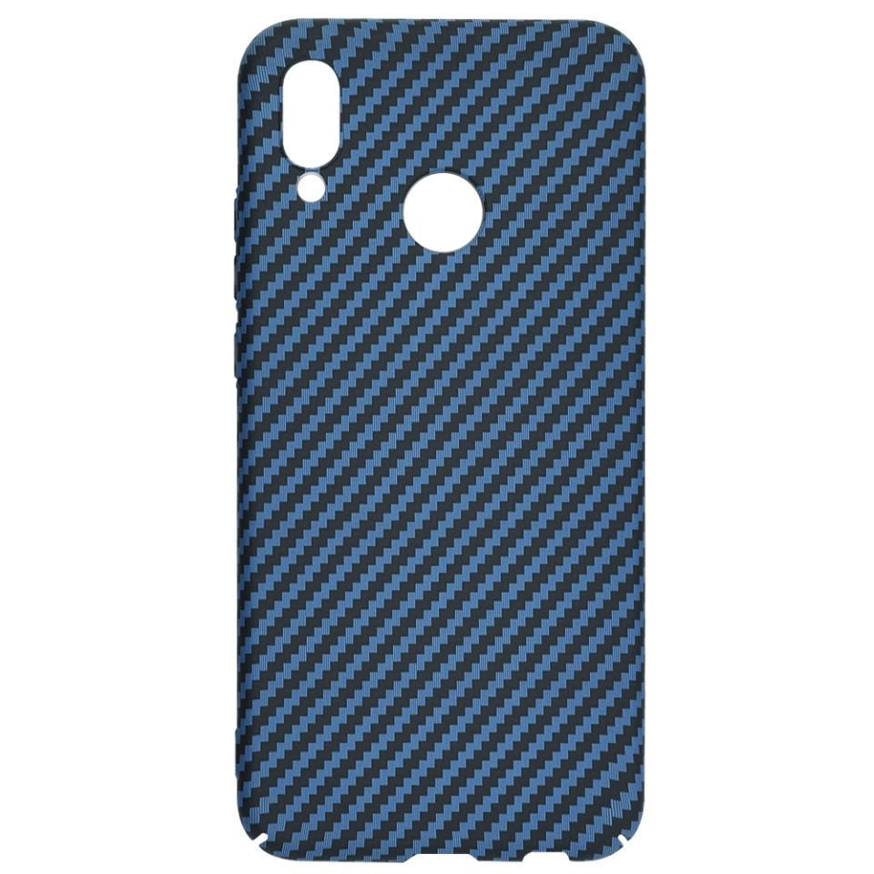 Husa pentru Huawei P20 Lite, Finisaj Premium cu Textura de Carbon, Design Elegant, SKDR CarbonFlex - Cyan - 3 | YEO