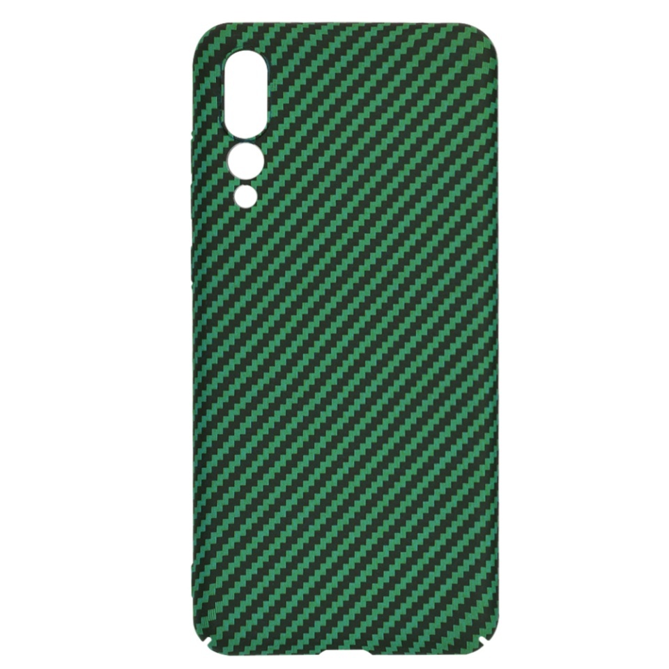 Husa pentru Huawei P20 Pro, SKYDDAR INNOVATION, textura carbon, Carbonite FiberShell, set cu sticker, Verde, - 3 | YEO
