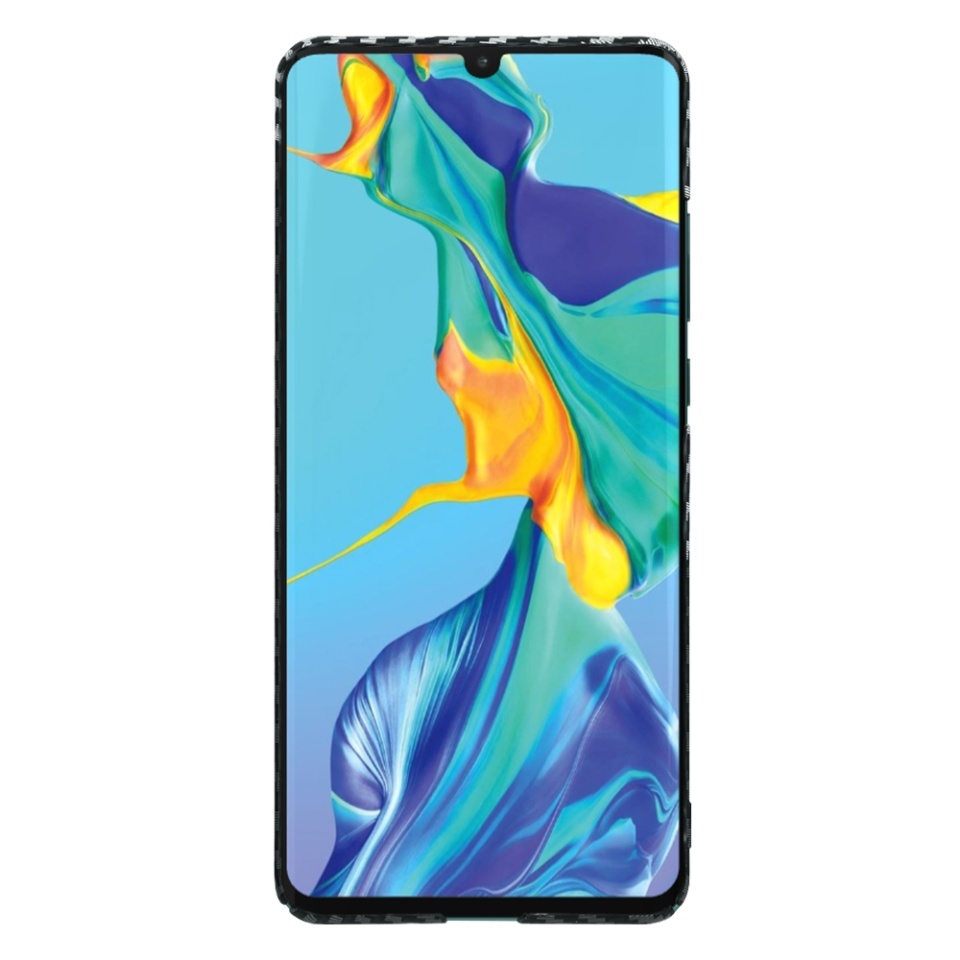 Husa pentru Huawei P30 Pro / P30 Pro New Edition, SKYDDAR INNOVATION, textura carbon, Carbonite FiberShell, set cu sticker, Gri, - 1 | YEO