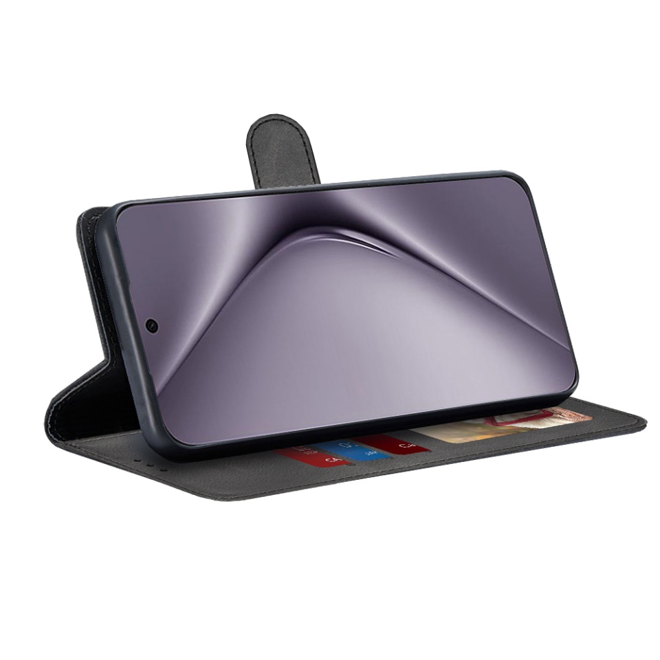 Husa pentru Huawei Pura 70 Pro, SKYDDAR INNOVATION, Diary Book, tip carte, cu Portofel Interior, Antisoc, Negru, set cu sticker - 1 | YEO