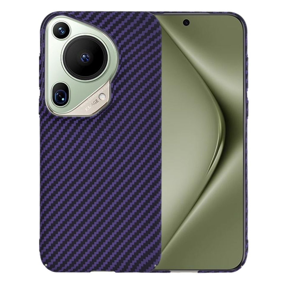 Husa pentru Huawei Pura 70 Ultra, Finisaj Premium cu Textura de Carbon, Design Elegant, SKDR CarbonFlex - Mov
