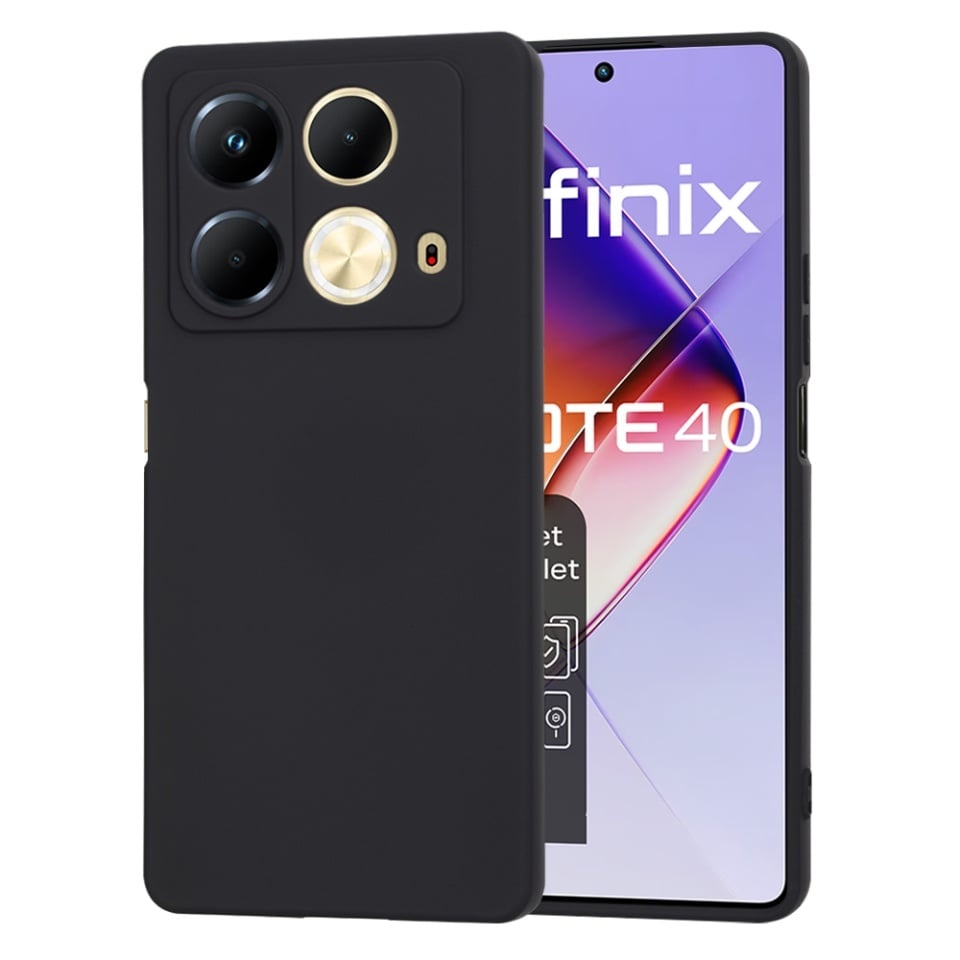 Husa pentru Infinix Note 40 Pro+ din Silicon Catifelat, Protectie Premium, Skyddar SoftElegance - Negru