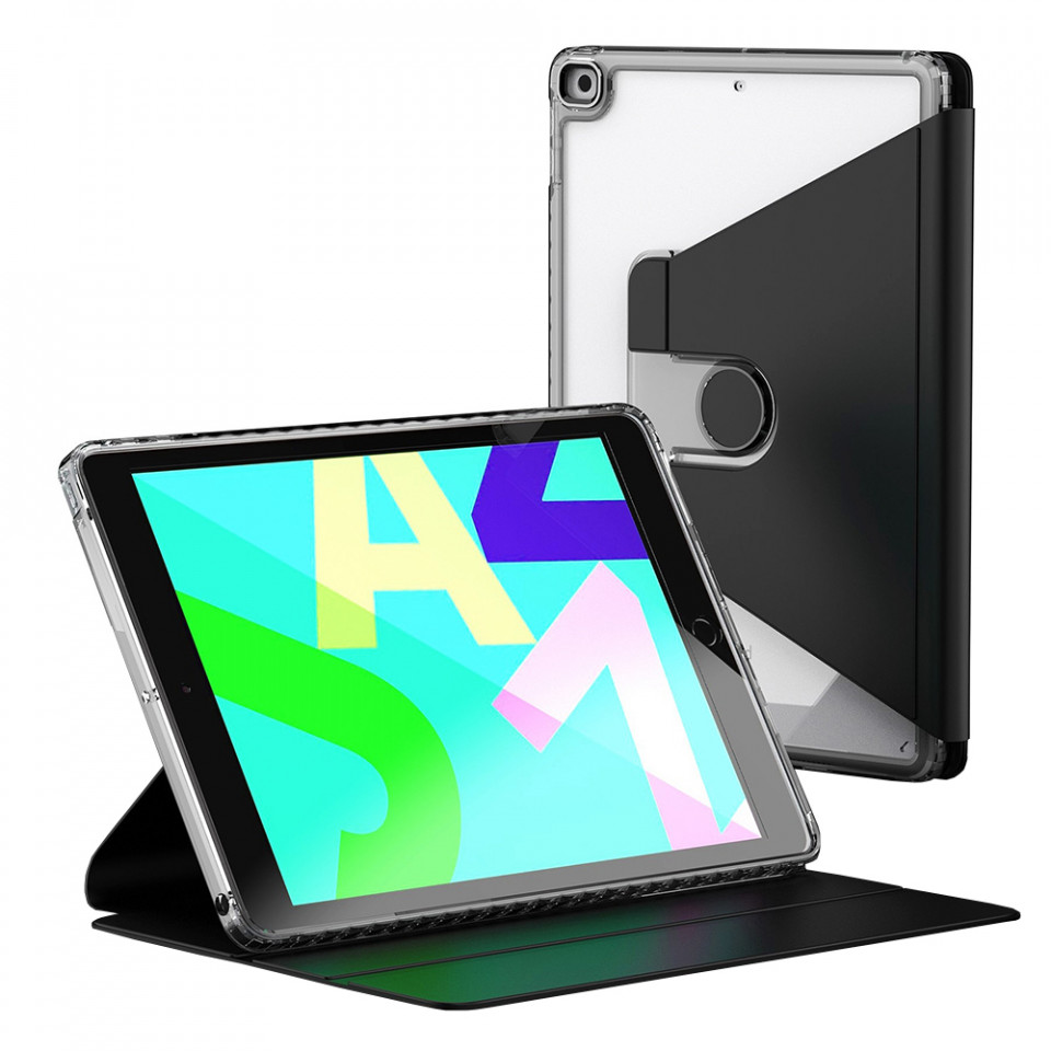 Husa pentru iPad 10.2 (2019/2020/2021) eleganta, SKYDDAR Crystal Edge 360° - Negru