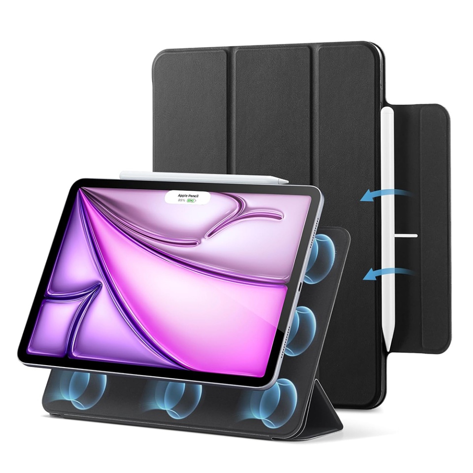 Husa pentru iPad Air 13 (2024) / Air 13 (2025), tip Carte, Rebound Magnetic ESR - Negru