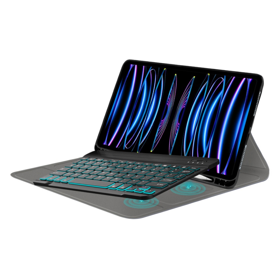 Husa pentru iPad Pro 11 (2018/2020/2021/2022) cu Tastatura Bluetooth si Protectie 360°, SKDR DuoSmart Cover - Negru - 1 | YEO