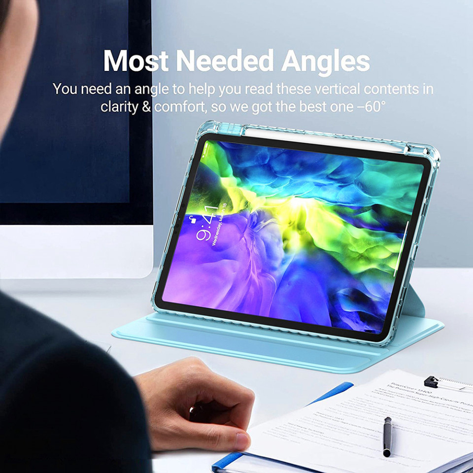 Husa pentru iPad Pro 11 (2018 / 2020 / 2021 / 2022) eleganta, SKYDDAR Crystal Edge 360° - Bleu - 3 | YEO