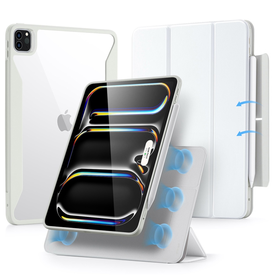 Husa pentru iPad Pro 13 (2024), tip Carte, Rebound Hybrid ESR - Alb