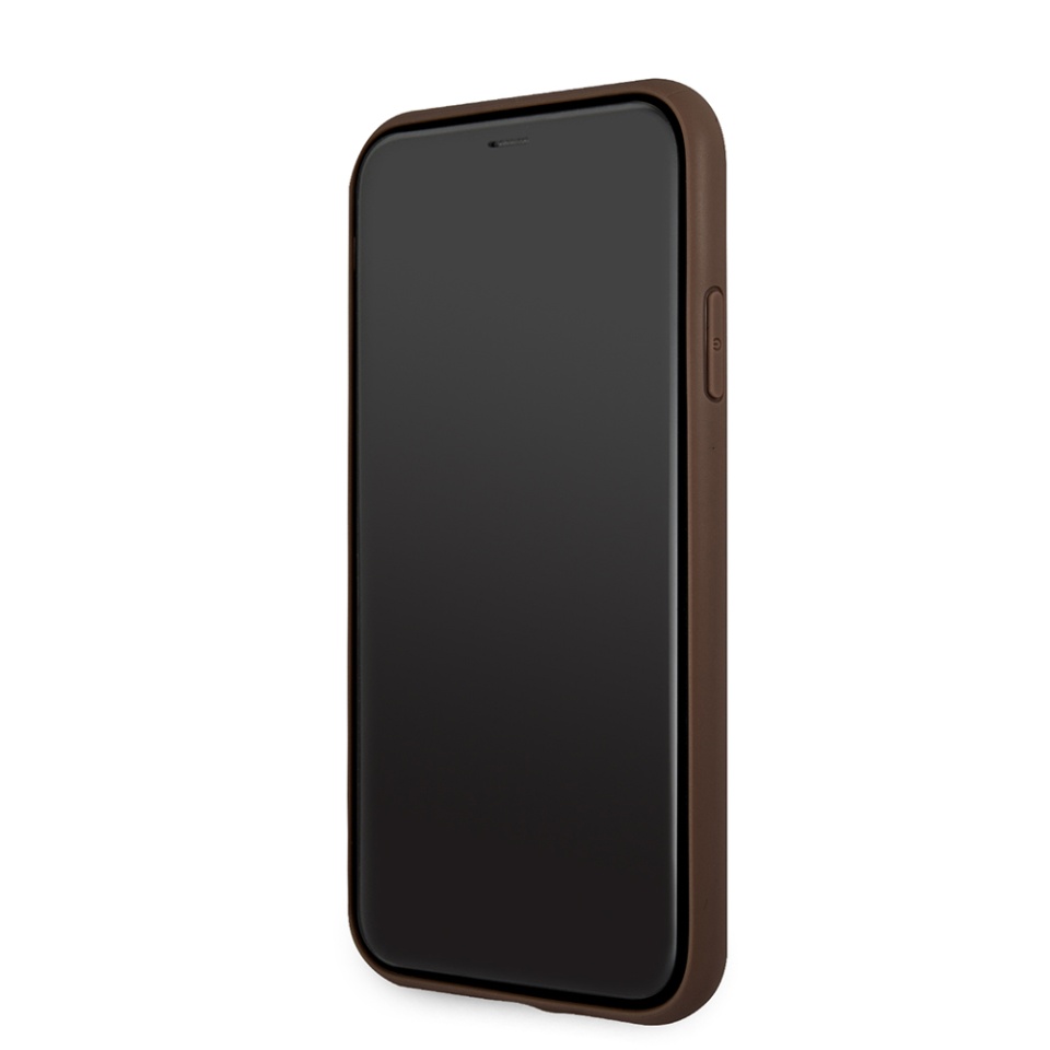Husa pentru iPhone 11, Guess Hardcase 4G Big Metal Logo, Protectie Slim, Compatibila, Maro - 1 | YEO