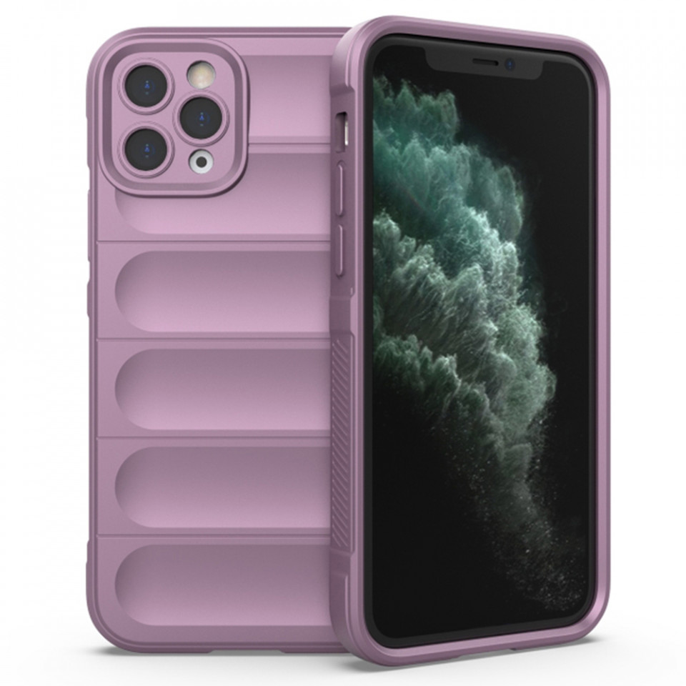 Husa pentru iPhone 11 Pro Max eleganta, din silicon mat, SKDR Vogue - Mov