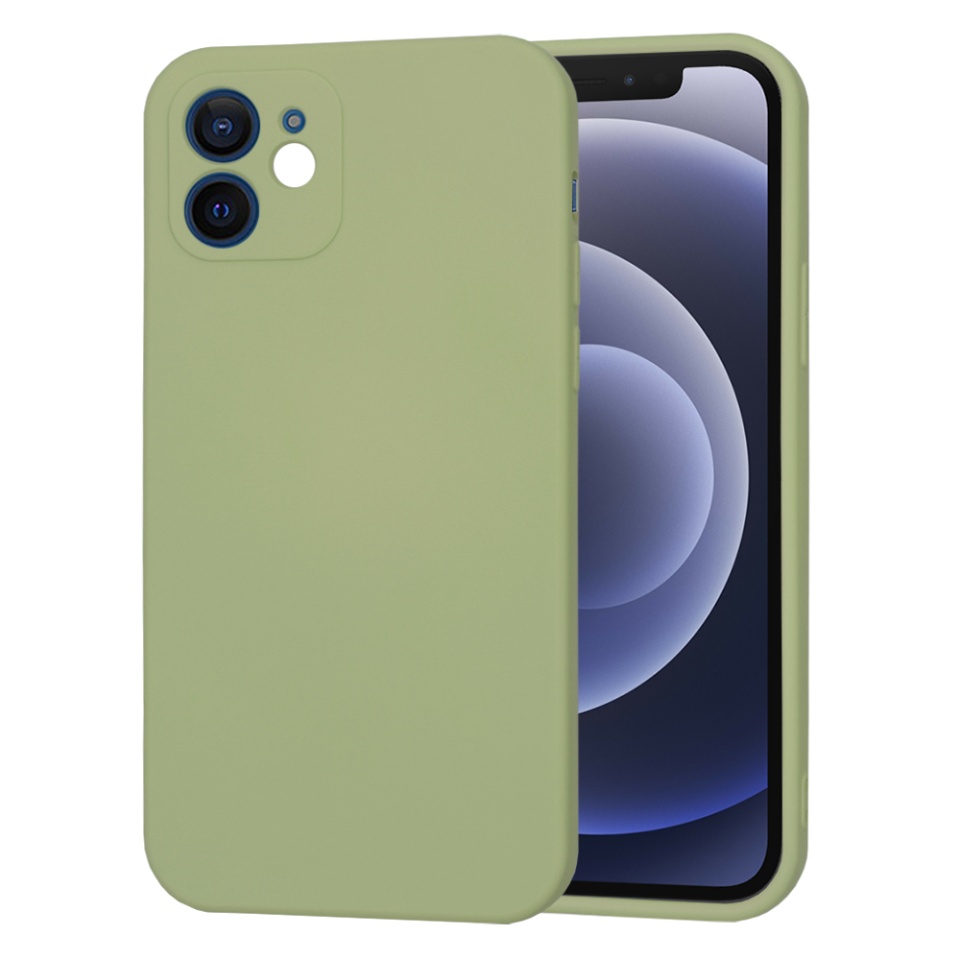 Husa pentru iPhone 12 din Silicon Catifelat, Protectie Premium, Skyddar SoftElegance - Verde