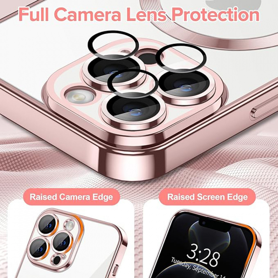 Husa pentru iPhone 12 Pro cu Magsafe integrat, SKYDDAR Luxury Shield - Roz - 3 | YEO