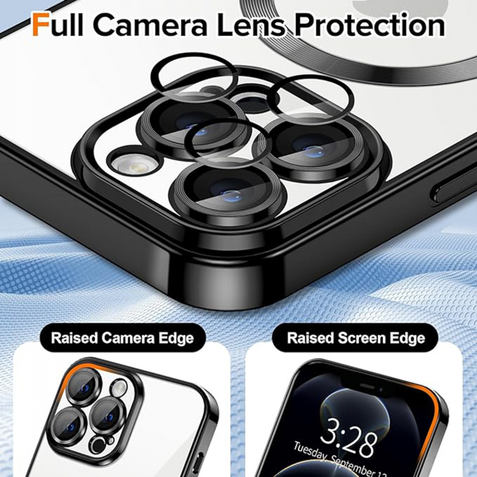 Husa pentru iPhone 12 Pro Max cu Magsafe integrat, SKYDDAR Luxury Shield - Negru - 3 | YEO